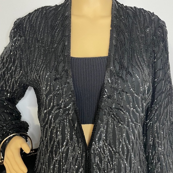 Vintage 60’s duster sequin sweater with a clip below the bust super chic elegant - Picture 3 of 10